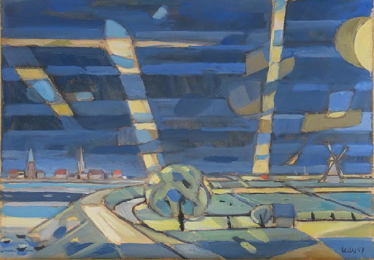 Catalogue raisonné, oeuvre de l'artiste Hans Seiler - Hollande (bleu), 1957