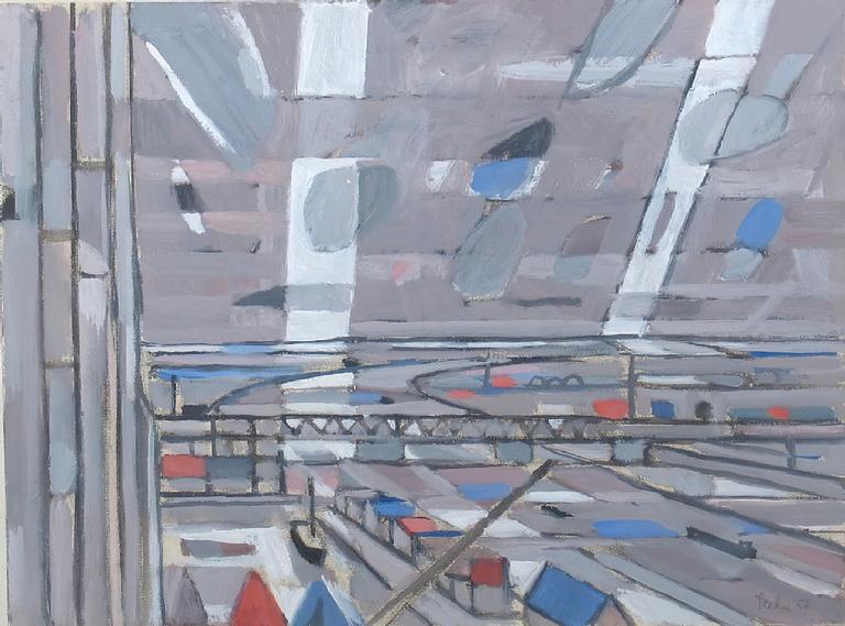 Catalogue raisonné, oeuvre de l'artiste Hans Seiler - Le pont de fer en Hollande, 1957