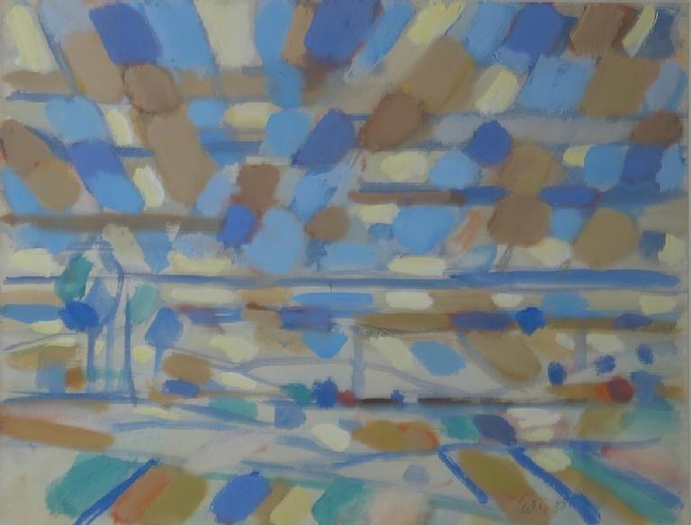 Catalogue raisonné, oeuvre de l'artiste Hans Seiler - Paysage bleu, 1957