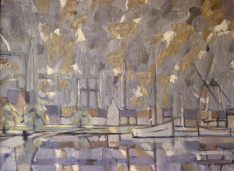 Catalogue raisonné, oeuvre de l'artiste Hans Seiler - Port en Hollande (Gouda), 1957