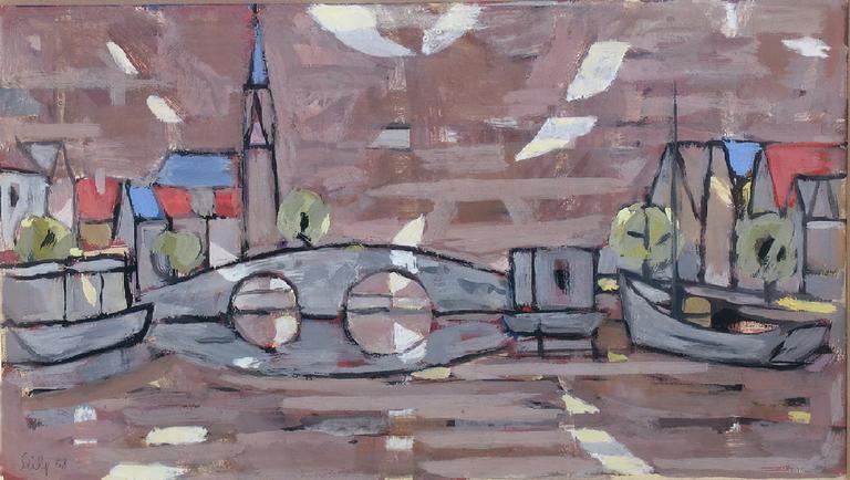 Catalogue raisonné, oeuvre de l'artiste Hans Seiler - Petit pont à Amsterdam, 1958