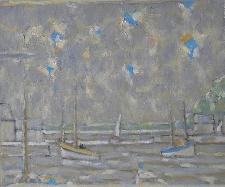 Catalogue raisonné, oeuvre de l'artiste Hans Seiler - Bateaux bleux et jaunes, 1960