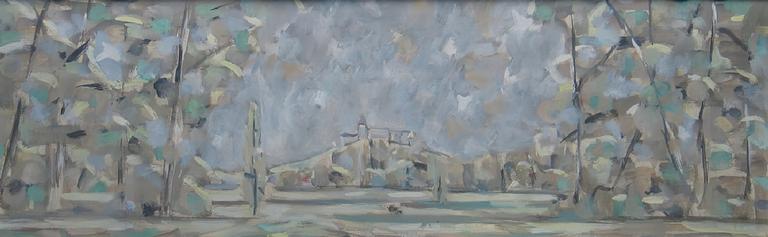 Catalogue raisonné, oeuvre de l'artiste Hans Seiler - Colline entre les arbres, circa 1965