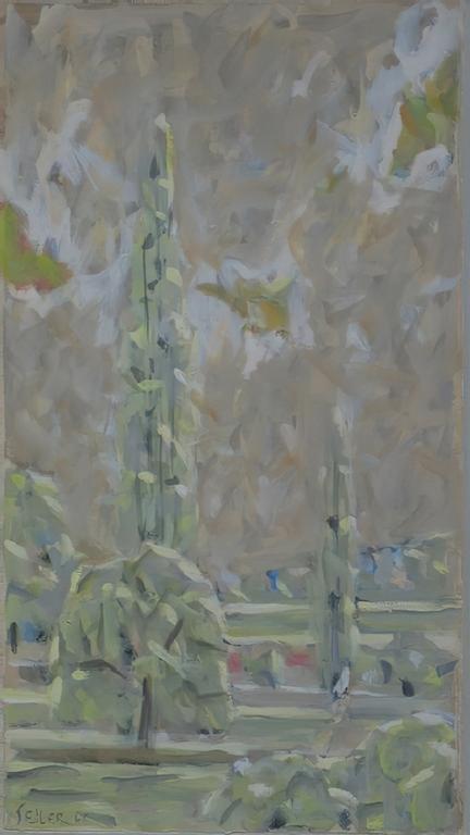 Catalogue raisonné, oeuvre de l'artiste Hans Seiler - Deux peupliers, 1966