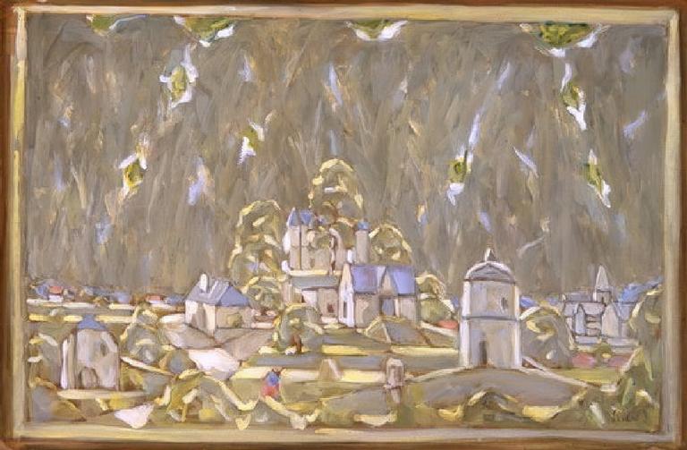 Catalogue raisonné, oeuvre de l'artiste Hans Seiler - Vue de Lacassagne avec l'église, 1975