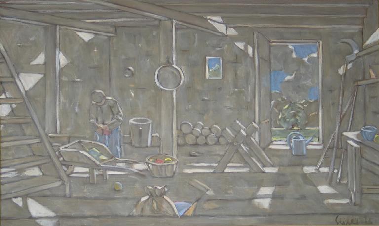 Catalogue raisonné, oeuvre de l'artiste Hans Seiler - La grange (intérieur), 1976