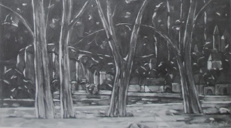 Catalogue raisonné, oeuvre de l'artiste Hans Seiler - Les arbres de La Roque, 1976