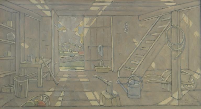 Catalogue raisonné, oeuvre de l'artiste Hans Seiler - Intérieur de grange, 1976