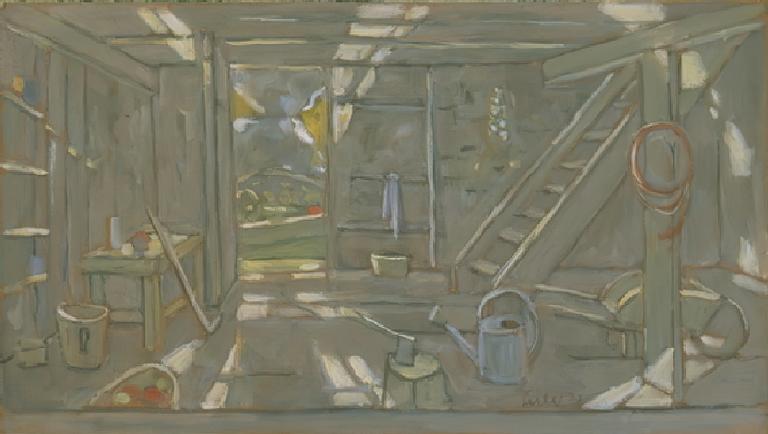 Catalogue raisonné, oeuvre de l'artiste Hans Seiler - La grange (intérieur), 1977