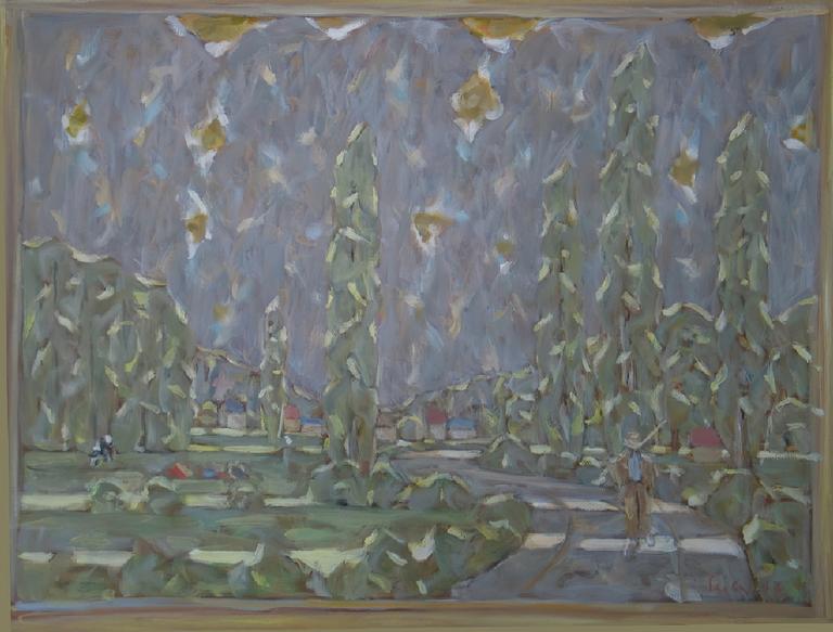 Catalogue raisonné, oeuvre de l'artiste Hans Seiler - Les peupliers de St Cybranet, 1977