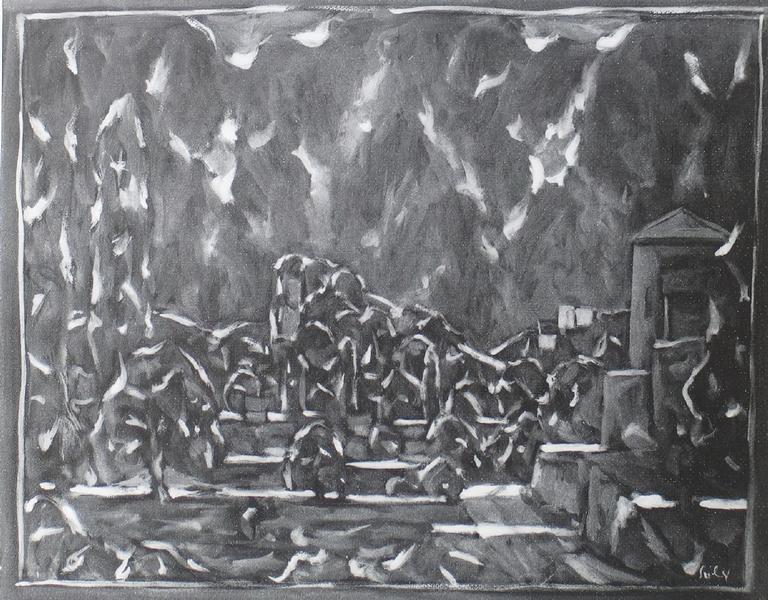 Catalogue raisonné, oeuvre de l'artiste Hans Seiler - Vue du jardin, 1977