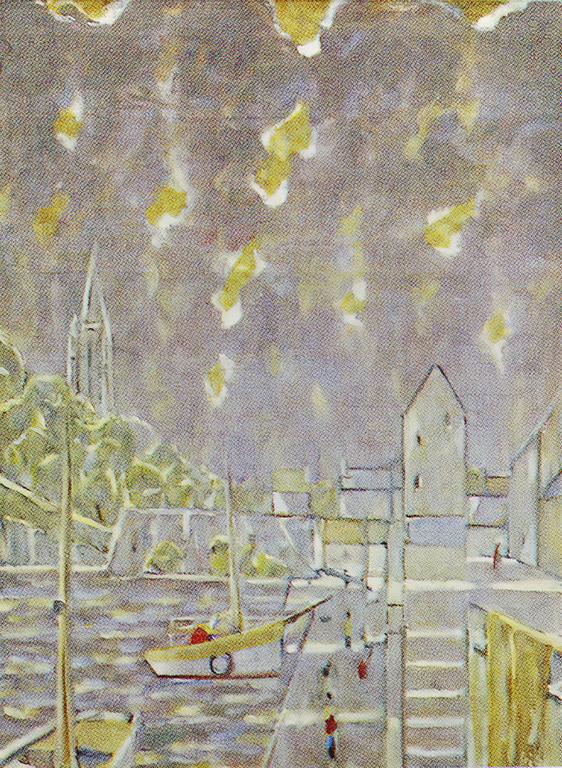 Catalogue raisonné, oeuvre de l'artiste Hans Seiler - Vue sur le port de Douarnenez, circa 1977