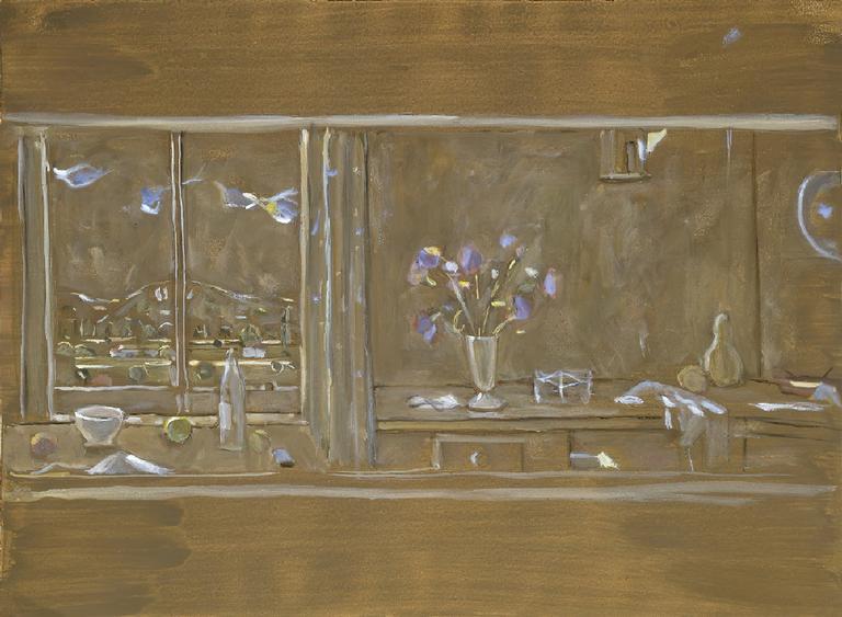 Catalogue raisonné, oeuvre de l'artiste Hans Seiler - Bouquet et fenêtre sur la vallée, 1978