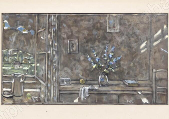 Catalogue raisonné, Hans Seiler, Fenêtre et fleurs bleues, 1979