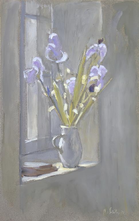 Catalogue raisonné, oeuvre de l'artiste Hans Seiler - Iris à la fenêtre (gris clair), 1979