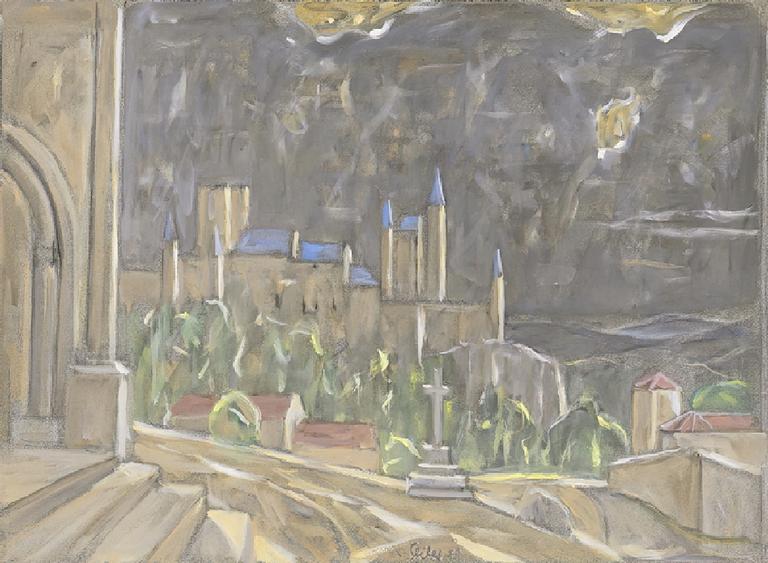 Catalogue raisonné, oeuvre de l'artiste Hans Seiler - L'Alcazar vu de la chapelle, 1979