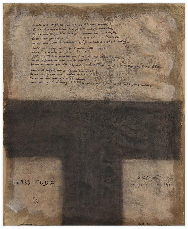Catalogue raisonné, Henri Maccheroni, Lassitude, Stèle pour une ville - 1990 