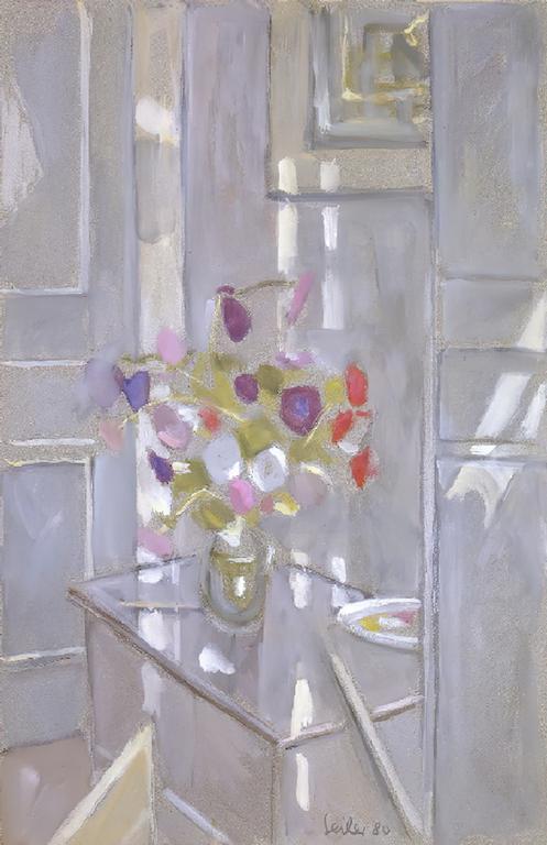 Catalogue raisonné, oeuvre de l'artiste Hans Seiler - Bouquet sur fond gris, 1980