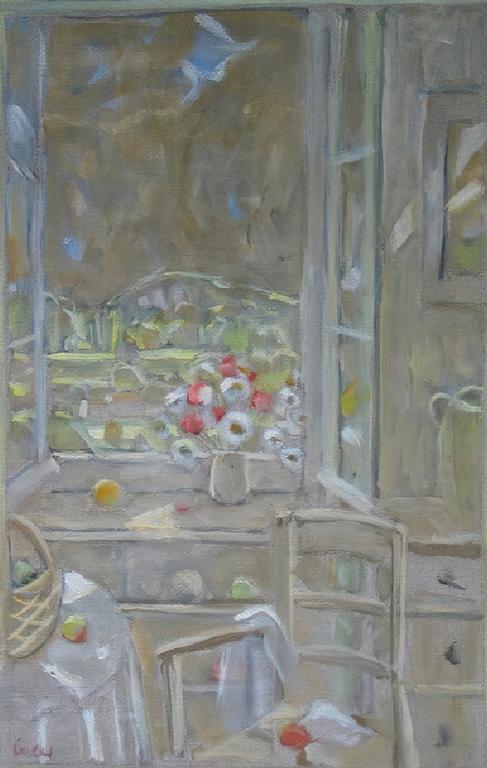 Catalogue raisonné, oeuvre de l'artiste Hans Seiler - Coquelicots devant la fenêtre, circa 1980