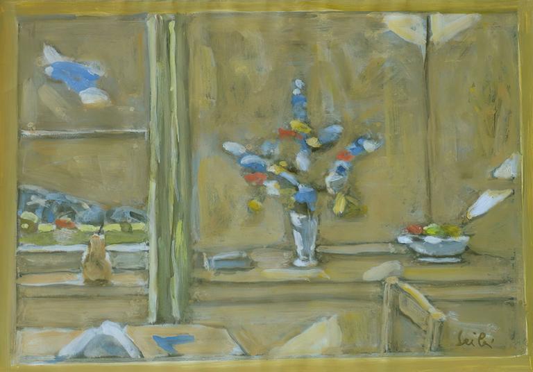 Catalogue raisonné, oeuvre de l'artiste Hans Seiler - Fleurs devant la fenêtre, circa 1980