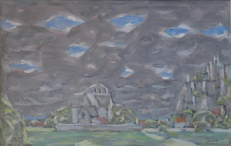 Catalogue raisonné, oeuvre de l'artiste Hans Seiler - L'église de Vézac, circa 1980