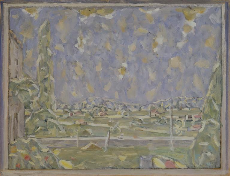 Catalogue raisonné, oeuvre de l'artiste Hans Seiler - La terrasse(verte et bleue), circa 1980