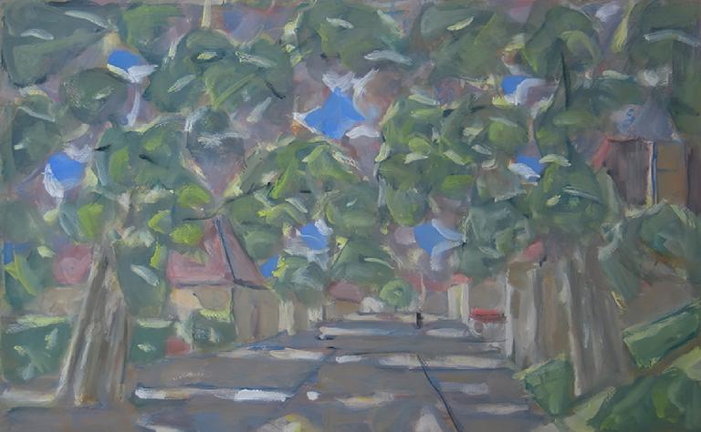 Catalogue raisonné, oeuvre de l'artiste Hans Seiler - Rue de village, circa 1980
