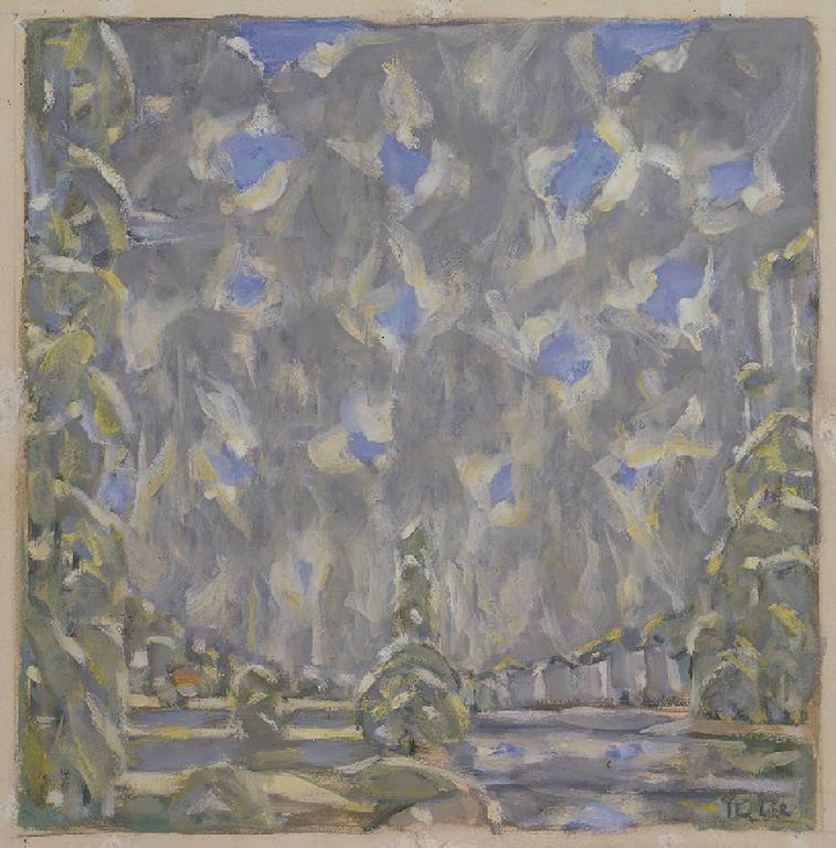 Catalogue raisonné, oeuvre de l'artiste Hans Seiler - Vallée aux peupliers, circa 1980