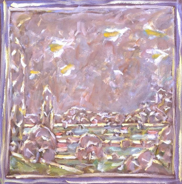 Catalogue raisonné, oeuvre de l'artiste Hans Seiler - Vue de la terrasse (mauve), circa 1980