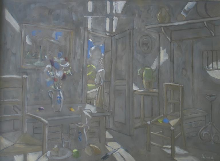 Catalogue raisonné, oeuvre de l'artiste Hans Seiler - Intérieur gris (à la cheminée), 1981
