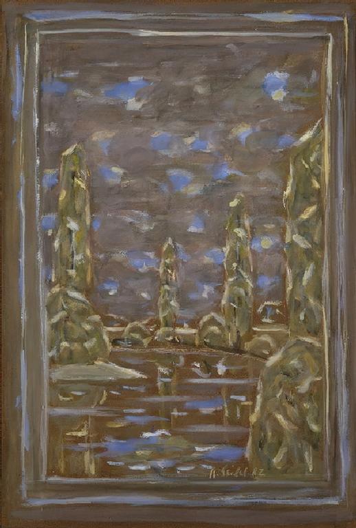 Catalogue raisonné, oeuvre de l'artiste Hans Seiler - La rivière aux peupliers, 1982