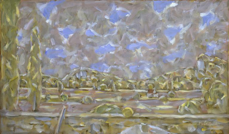 Catalogue raisonné, oeuvre de l'artiste Hans Seiler - Vue de la terrasse (mauve), 1984