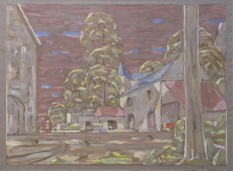 Catalogue raisonné, oeuvre de l'artiste Hans Seiler - Cour de ferme, circa 1984