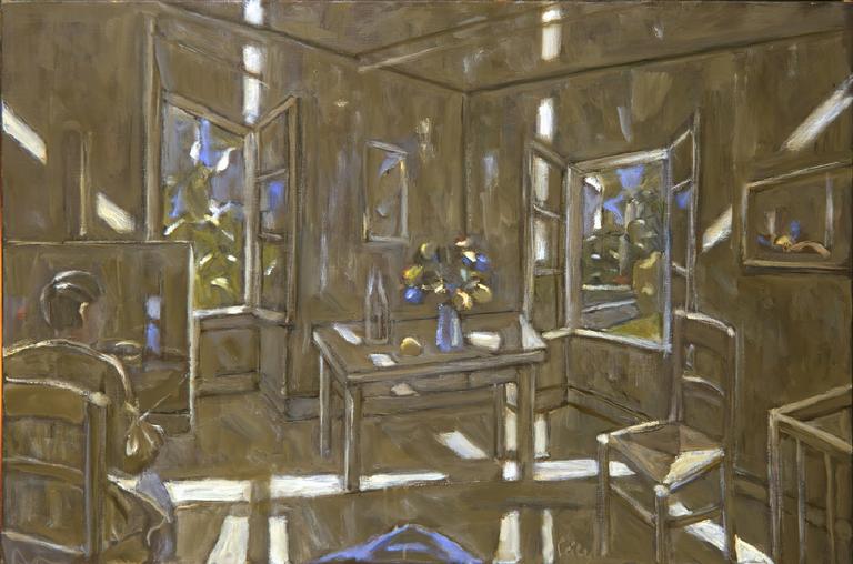 oeuvre de l'artiste Hans Seiler - Intérieur d'atelier, circa 1985