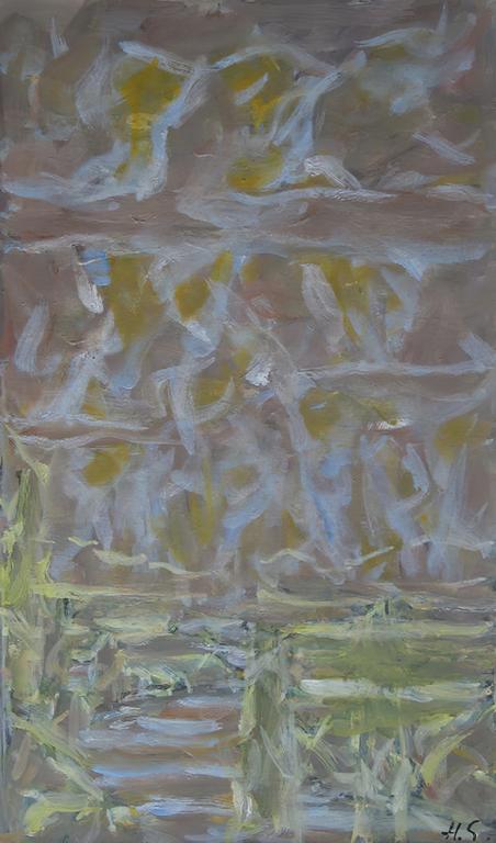 Catalogue raisonné, oeuvre de l'artiste Hans Seiler - Rivière mauve, circa 1985