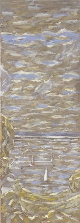 Catalogue raisonné, oeuvre de l'artiste Hans Seiler - Voiles à Tréboul (ciel brun), circa 1985