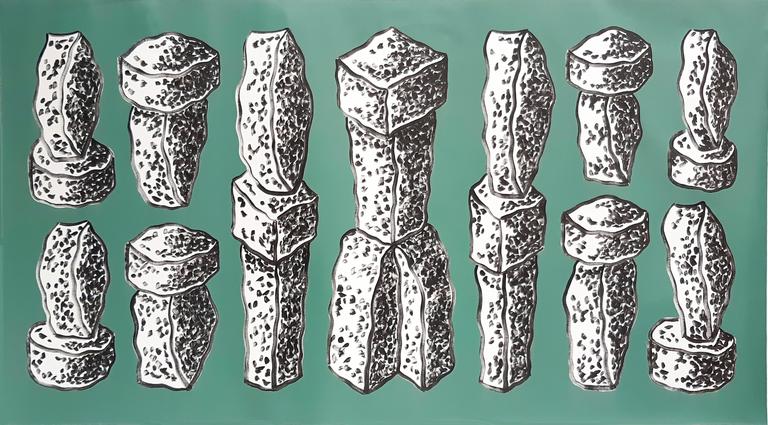 Jean-Paul Thaéron, P.18B, Peinture. 2016. Acrylique sur toile. 191 x 353 cm.