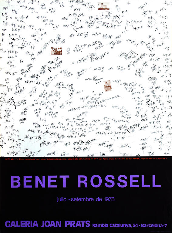 Affiche pour l'exposition de Benet Rossell, galerie Joan Prats, 1978