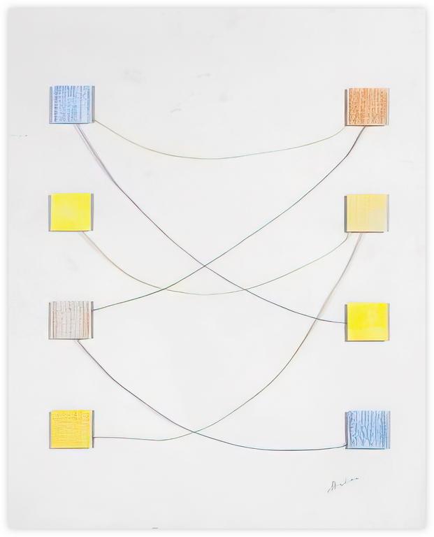 Albert Chubac, Collage aux carrés et fils colorés