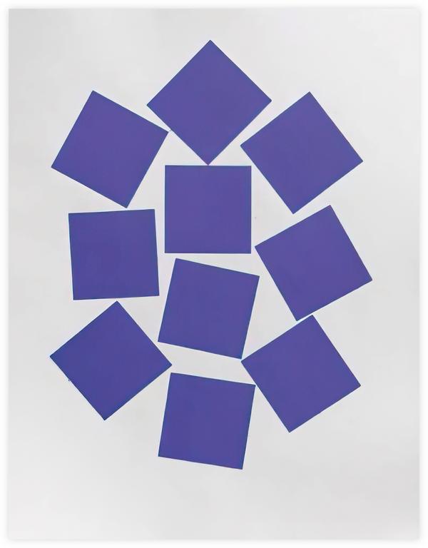 Catalogue raisonné, Albert Chubac, collage géométrique aux carrés bleus