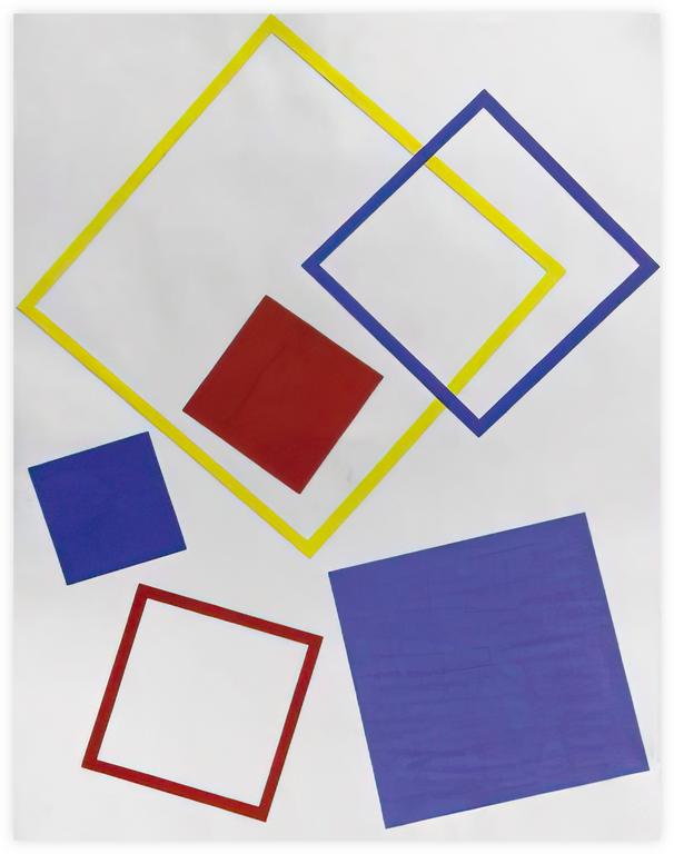 Albert Chubac, Collage géométrique aux carrés évidés ou pleins