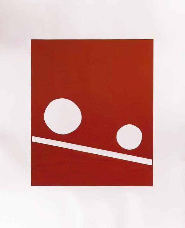 Catalogue raisonné, Albert Chubac, Collage aux deux disques blanc sur fond rouge