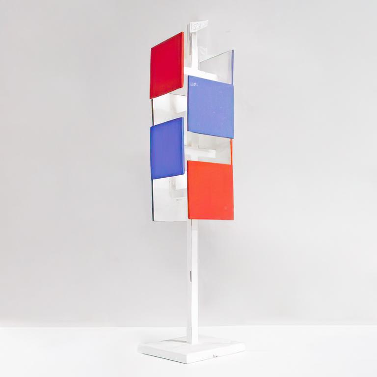 Catalogue raisonné, Albert Chubac, Sculpture maquette mât aux huit carrés en bleu et rouge