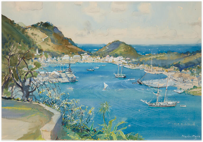 Marin Marie, Port de Gustavia à Saint-Barthélémy, 1963