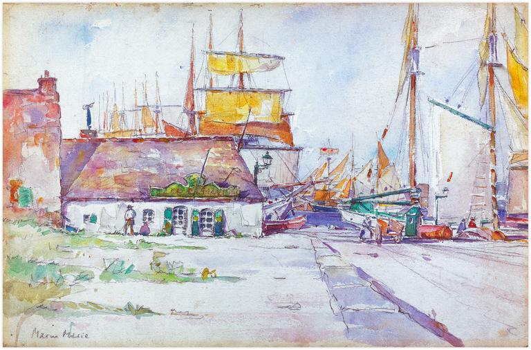 Catalogue raisonné, Marin Marie, Saint-Servant : le café des marins