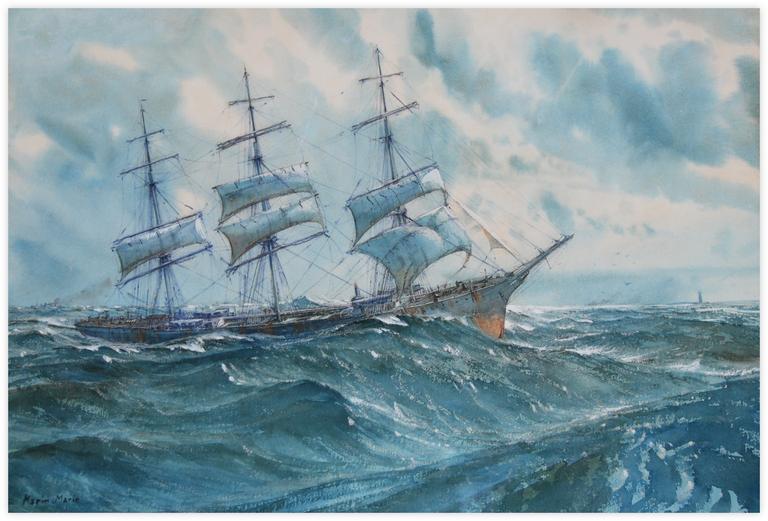 Catalogue raisonné, Marin Marie, Trois Mâts dans une mer formée