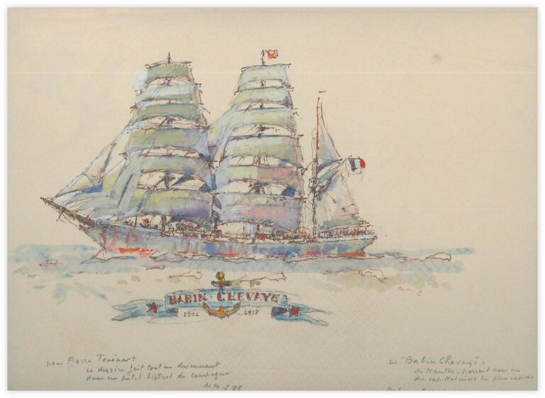 Marin Marie, Le Babin Chevaye, 1985, aquarelle gouachée