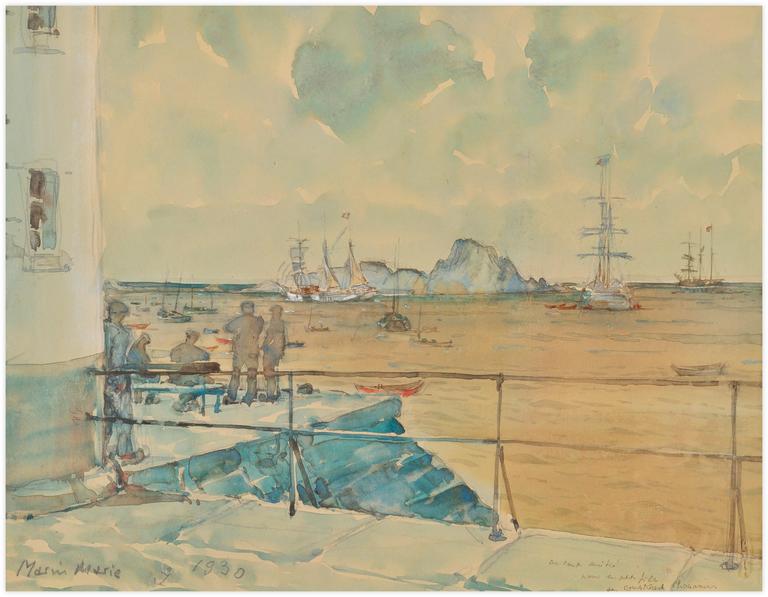 Marin Marie, Port de Cancale, 1930, aquarelle