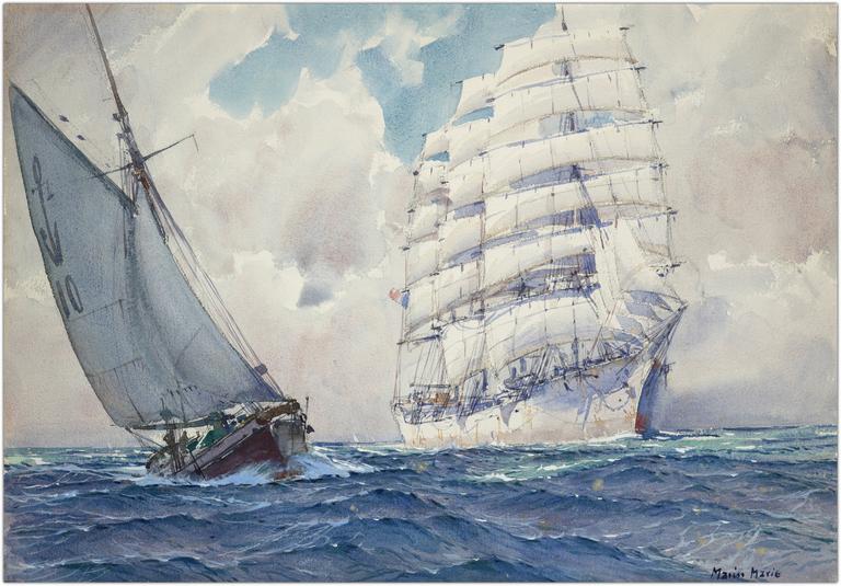 Marin Marie, Le Quatre-mâts barque Richelieu et le pilote du Havre n°10