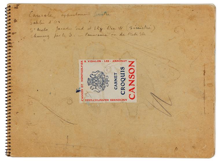 Catalogue raisonné, Couverture du carnet à dessins de Marin Marie